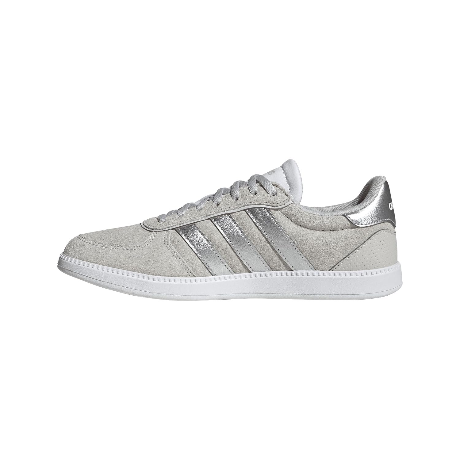 Adidas Women's Breaknet Sleek Sneakers, Grey/Silver Metallic/White, 7.5