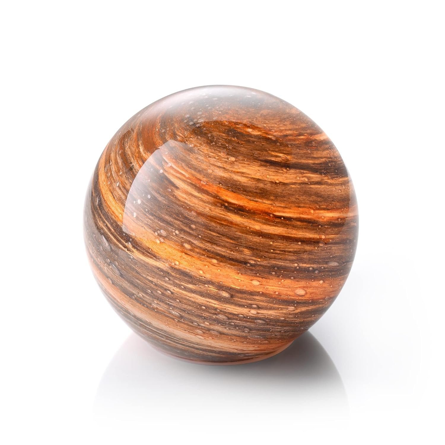 Auraglow Handmade Blown Glass Art Planet LED Tab… view 1