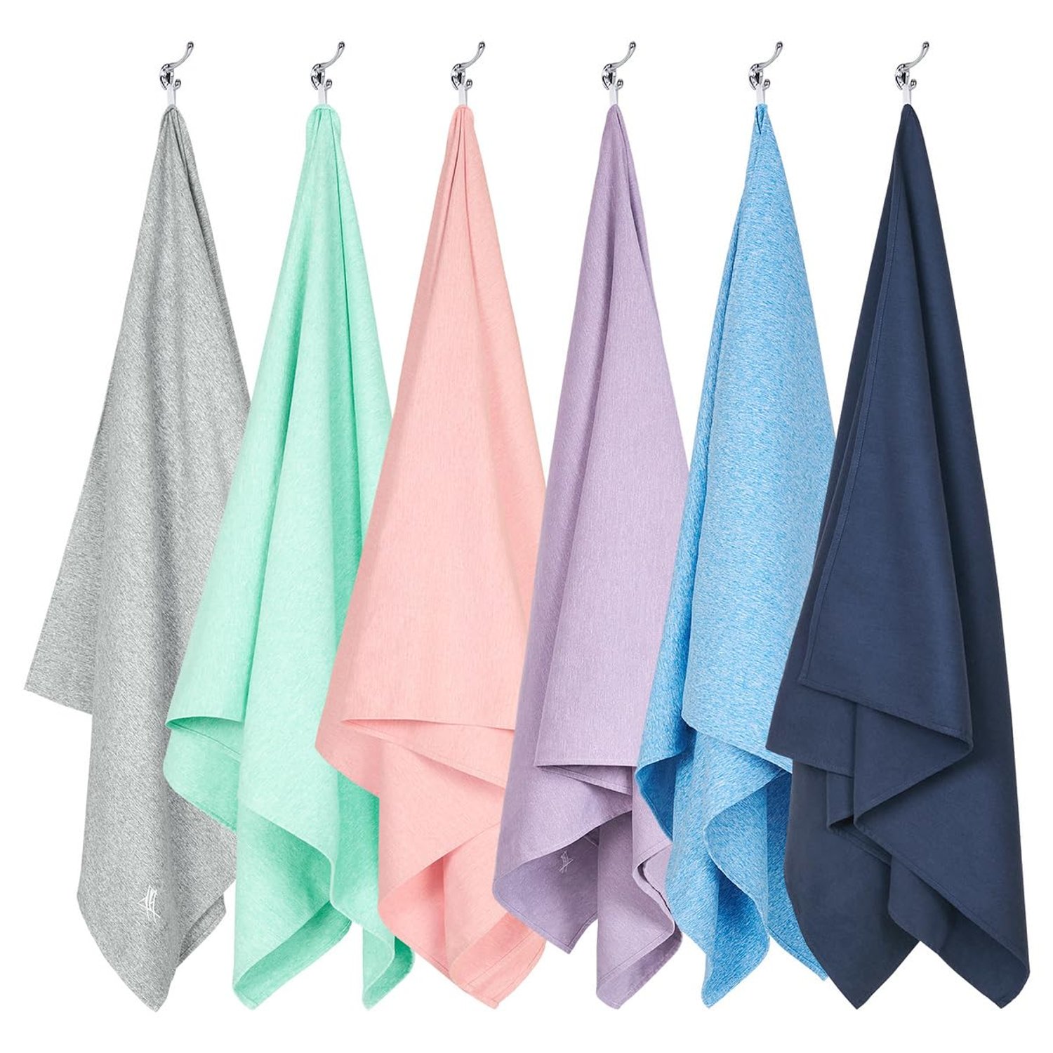 Dock & Bay Beach Towel - Quick Dry, Sand Free - Compact, Lightweight - 100% Recycled - Includes Bag - Set of 6 - Essentials, Large (160x90cm, 63x35)