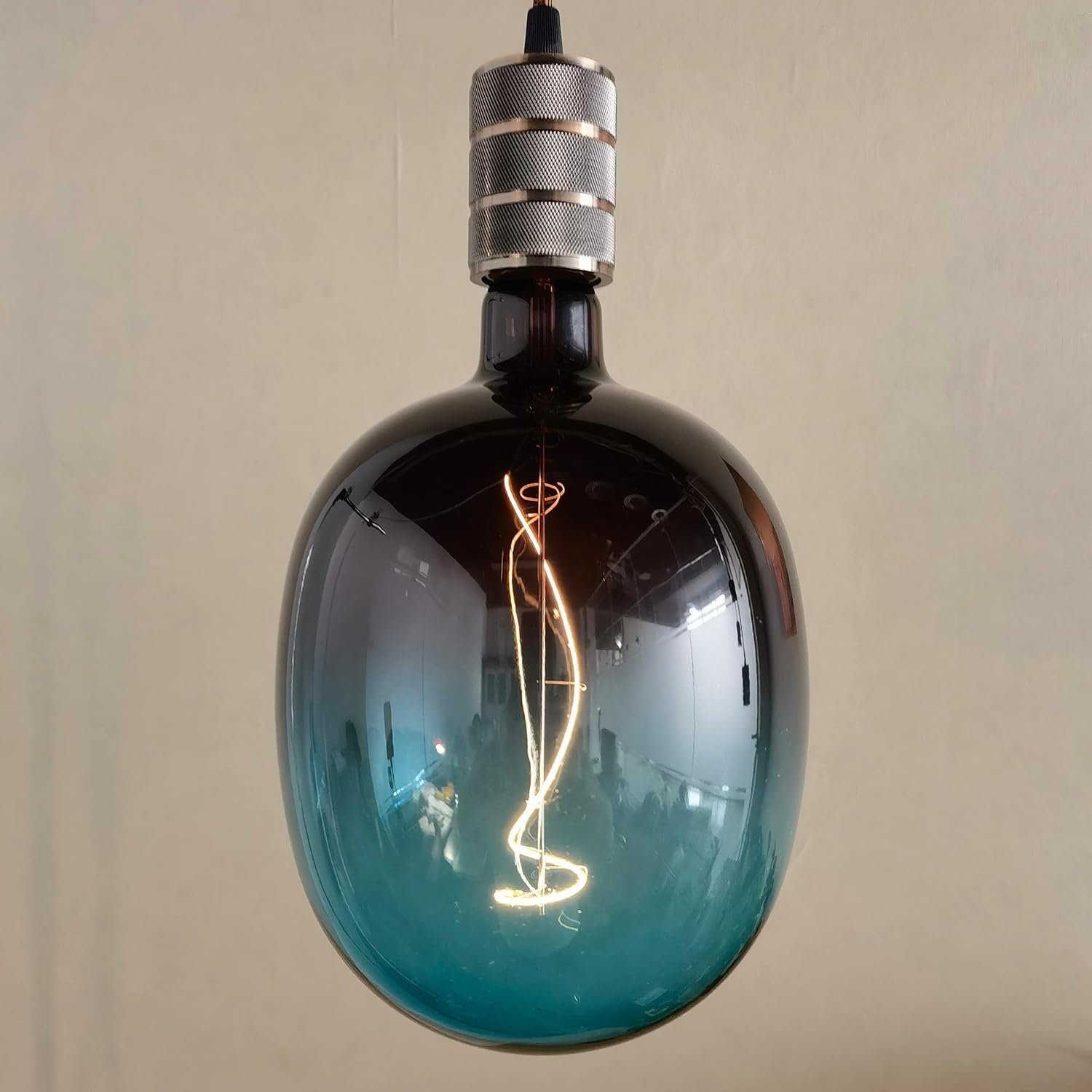 SD LUX E27 Vintage Light Bulbs LED Globe 5W Sprial DG170 Black-Blue Glass Pendant Light XXL Decorative Bulbs Large Bulbs Dimmable 300LM(40W Equi) Pendant Lighting Warm White 2700K,1 Pack(DG170BB)