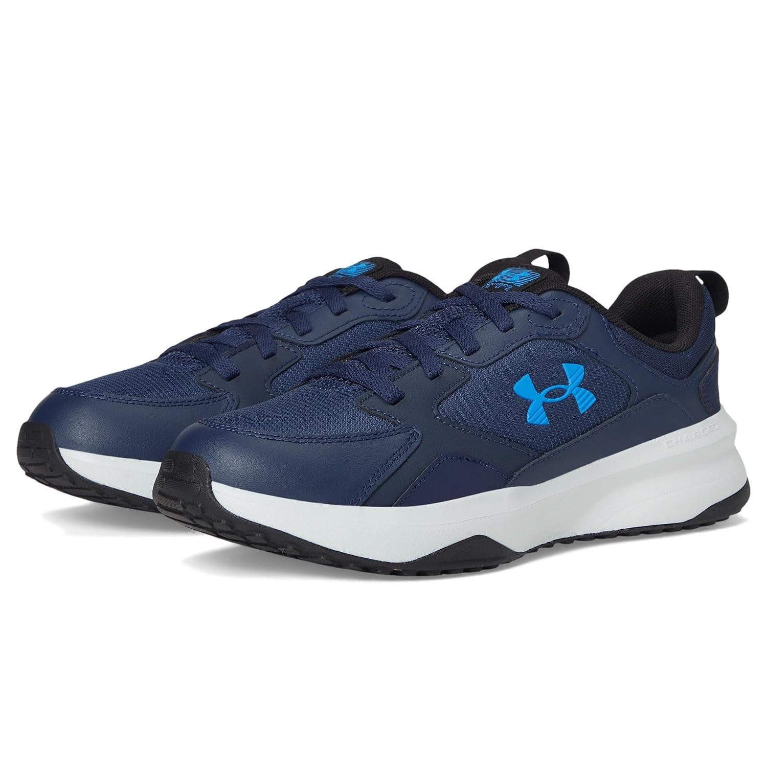 Under Armour mens Ua Charged Edge Sneaker, (403) Washed Navy/Halo Grey/Blue Atlantis, 14.5 UK