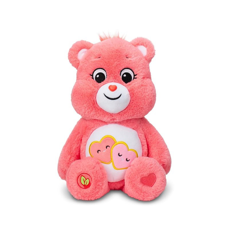 Basic Fun Care Bears Love-A-Lot Bear 35cm Medium Plush Collectable Cute Plush, Cuddly Toys for Children, Soft Toys for Girls Boys, Cute Teddies Suitable for Ages 4+, Pink