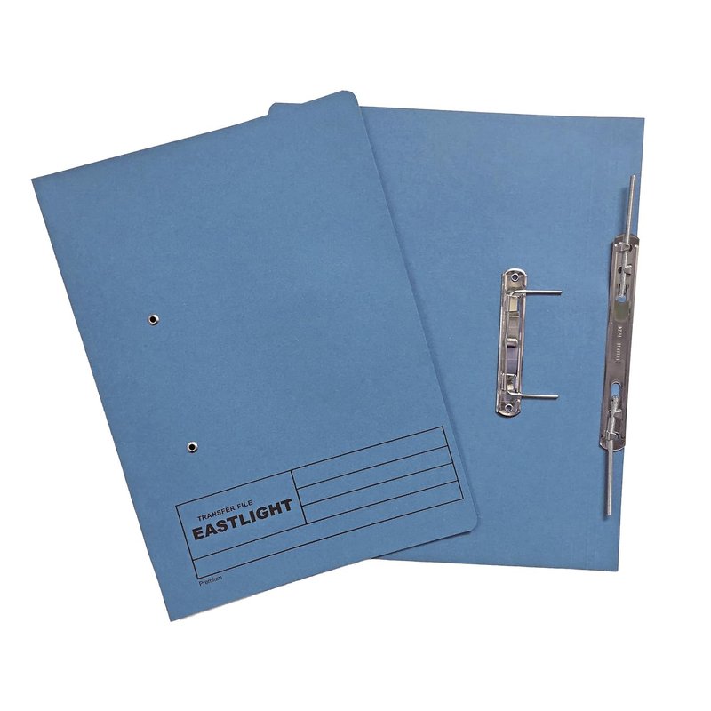 Eastlight Transfer Spring File, 38mm Foolscap, Colour Blue, Box 25 (Colours May Vary)