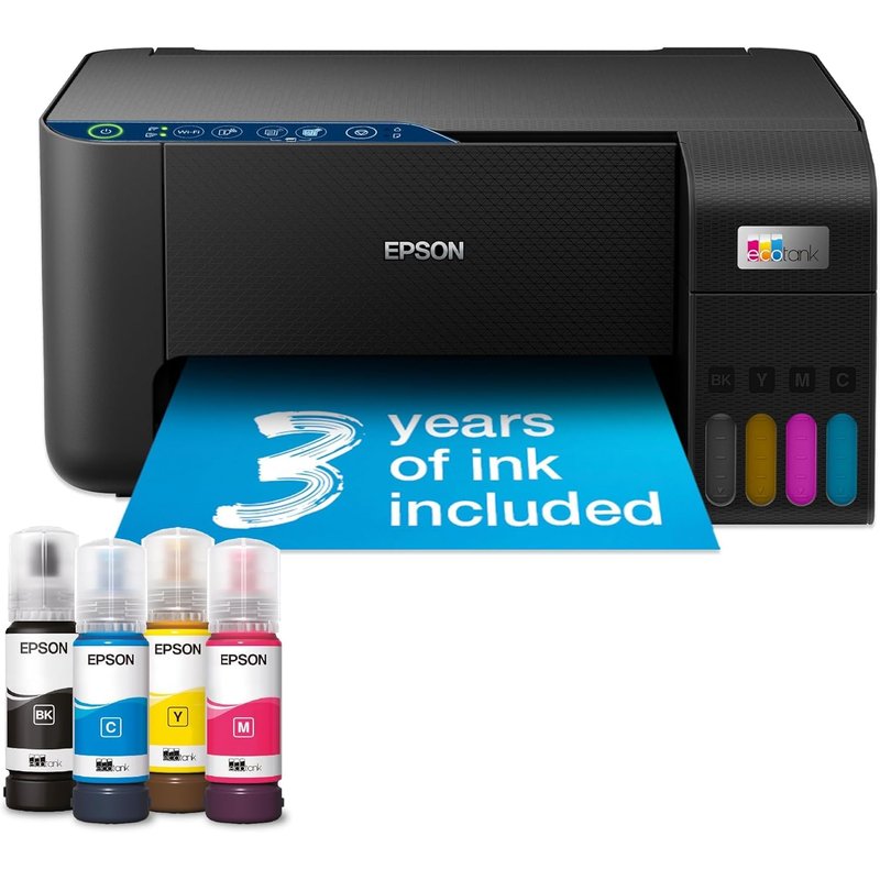 Epson EcoTank ET-2861 Ink Tank Printer | Busy Home Use | Wireless | A4 | Print, Copy, Scan | Includes up to 3 Years of Ink