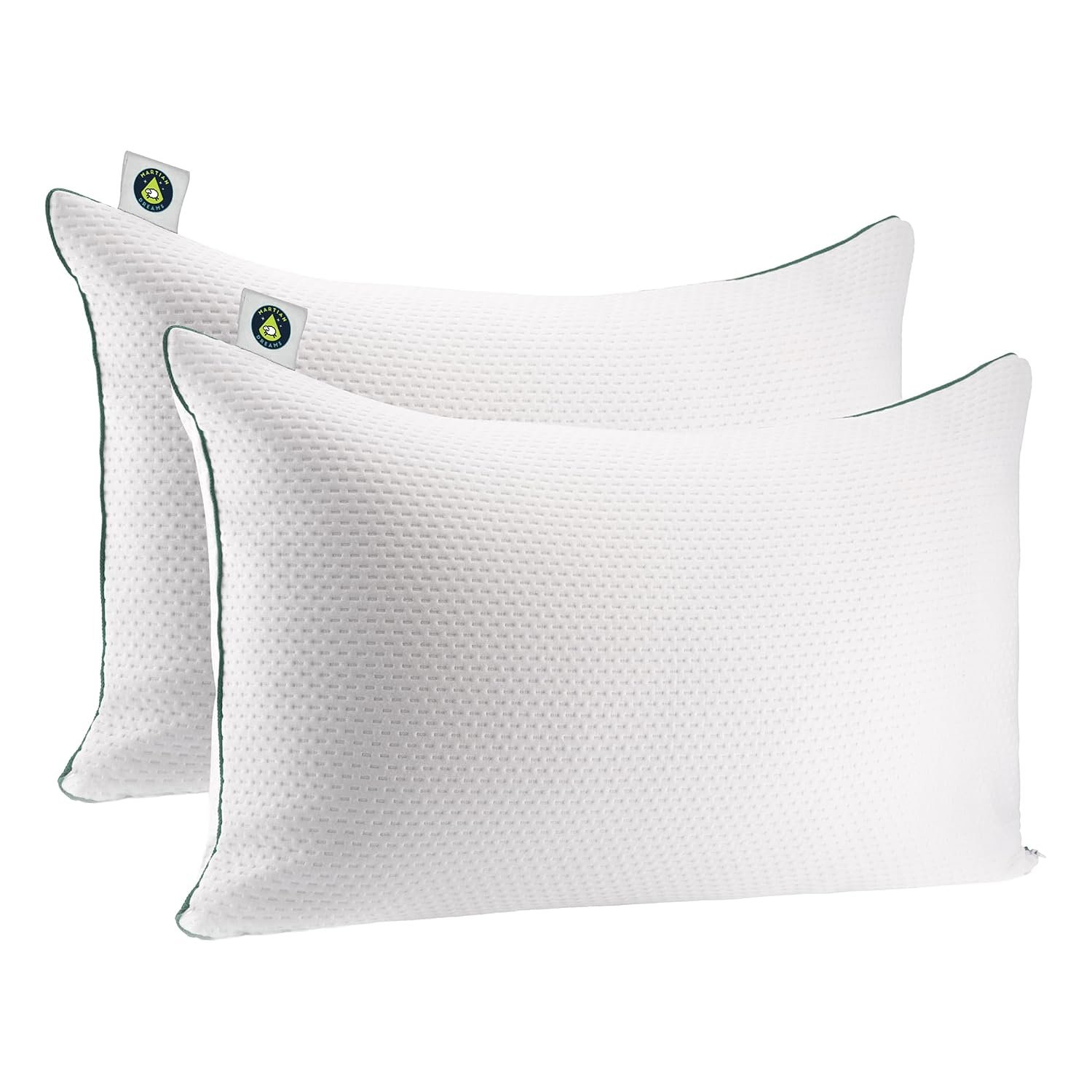 Martian Made Velistra Luxury Hotel Pillows, Adjustable Ultra Soft Microfibre Fill, Hypoallergenic, 2 Pack, Standard Size (50x75cm)