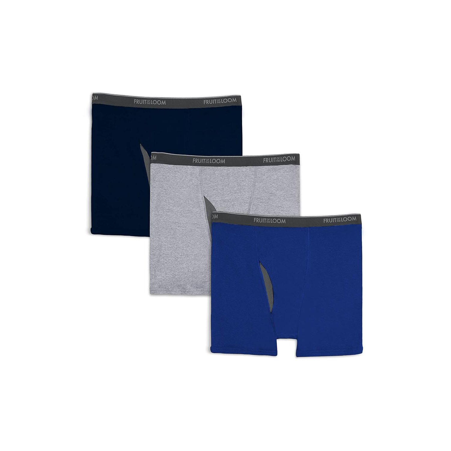 Fruit of the Loom Mens Big and Tall Tag-Free Underwear, Big Man - Coolzone Fly Boxer Brief - 3 Pack Colors May Vary, XXL