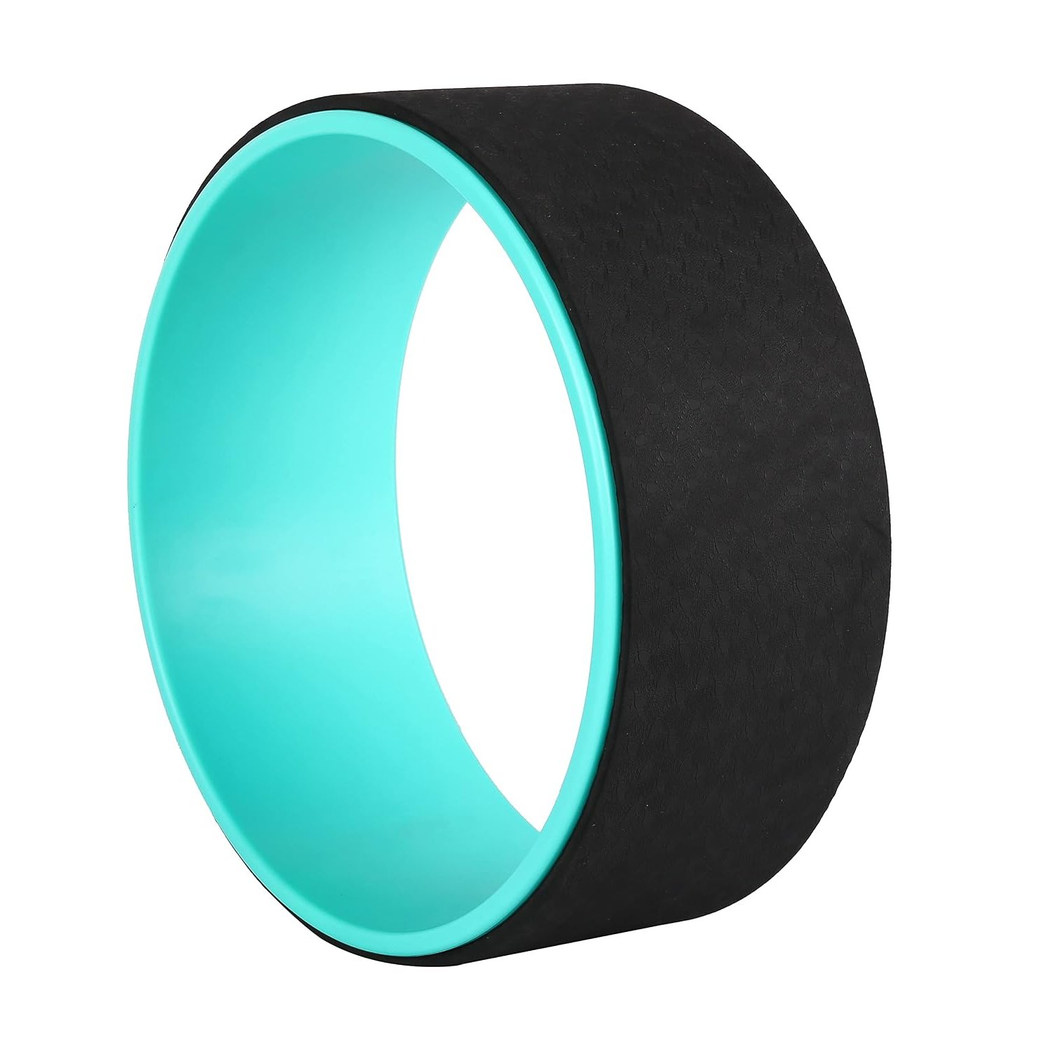 Exerz Yoga Wheel 33cm x 13cm, Pilates Roller for Back Stretching, Balance, Posture & Flexibility, Teal Black