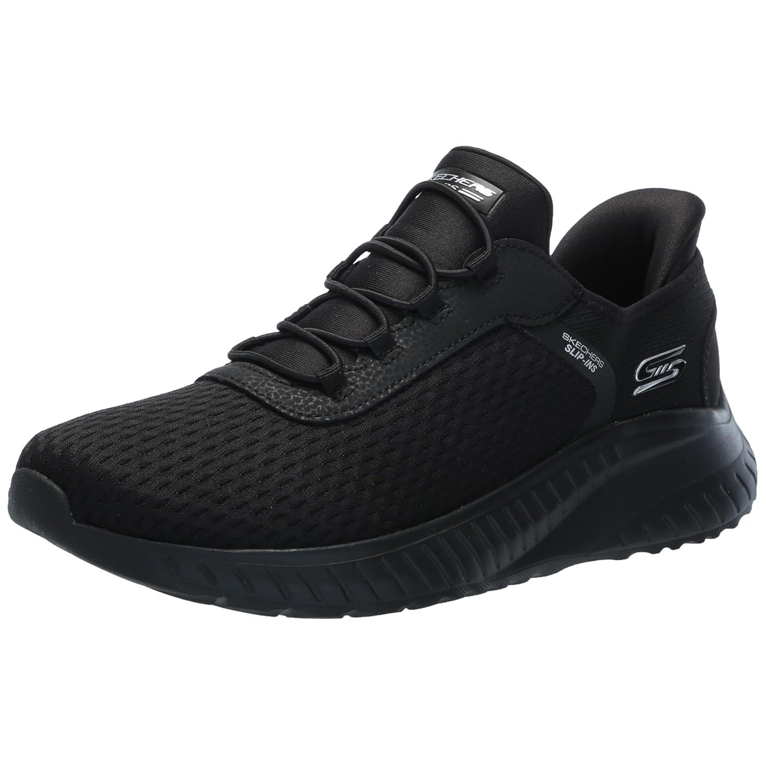 Skechers Women's Hands Free Slip-ins Bobs Squad Chaos-in Color Sneaker, BBK, 5.5 Wide