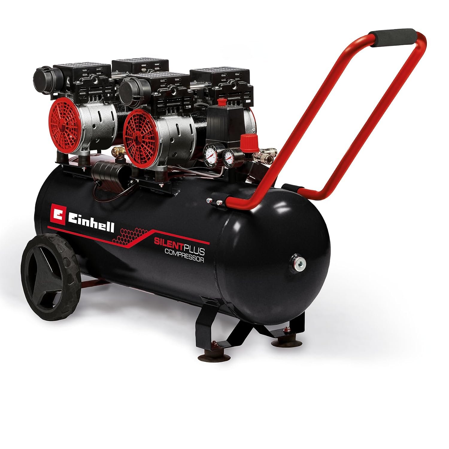 Einhell Compressor Silent Compressor 1500W, Max. 8 Bar, Oil-Free/Service-Free Motor, 50L Tank, Drain Cock, Safety Valve TE-AC 270/50 Silent Plus