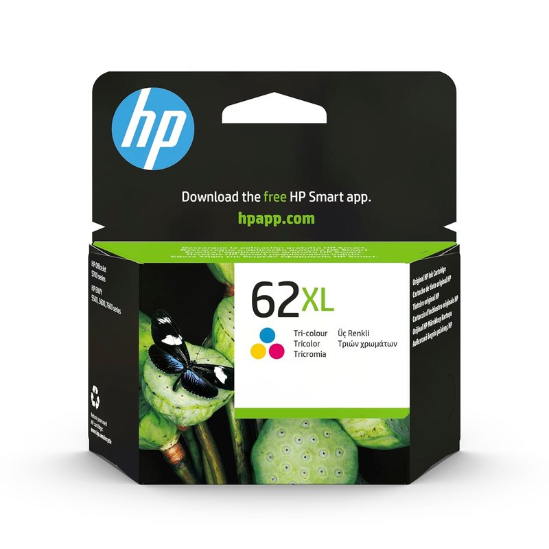 HP 62XL High Yield Tri-Colour Original Ink Cartridge (C2P07AE) – Works with: HP ENVY 5540, 5542, 5544, 5545, 5546, 5548, 5642, 5644, OfficeJet 200 Mobile, 250 Mobile, 5740, 5742, 5744.