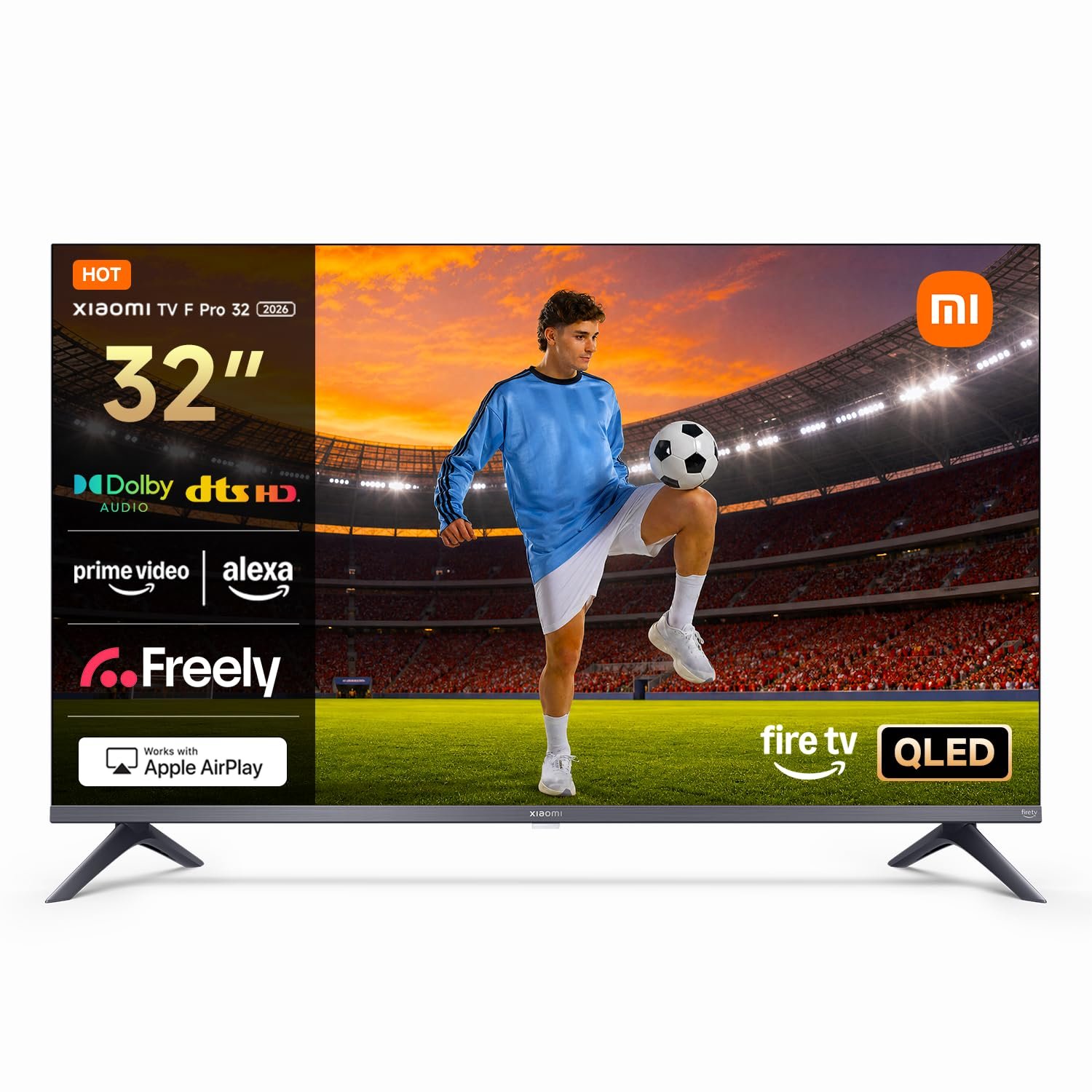 XIAOMI TV F Pro 32, 32 Inch (81 cm), QLED, Smart TV, Fire TV, Dolby Audio™, DTS Virtual:X, DTS-HD, Alexa Voice Control, Works with Apple AirPlay