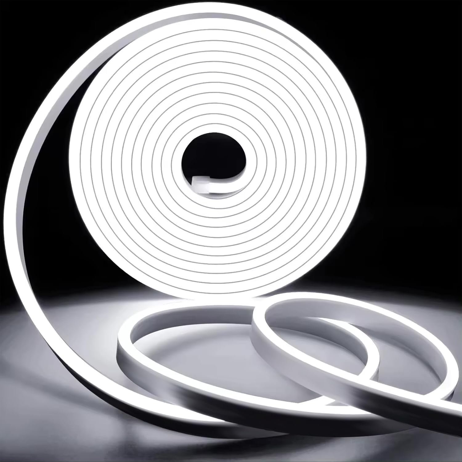 KSIBNW Neon Outdoor LED Strip Light Waterproof IP65,32.8ft/10m 220v240v LED Light Strip,Flexible Cuttable Neon Rope Strip Light for Kitchen Bedroom Garden Lights,Outdoor Indoor Decor,Cool White