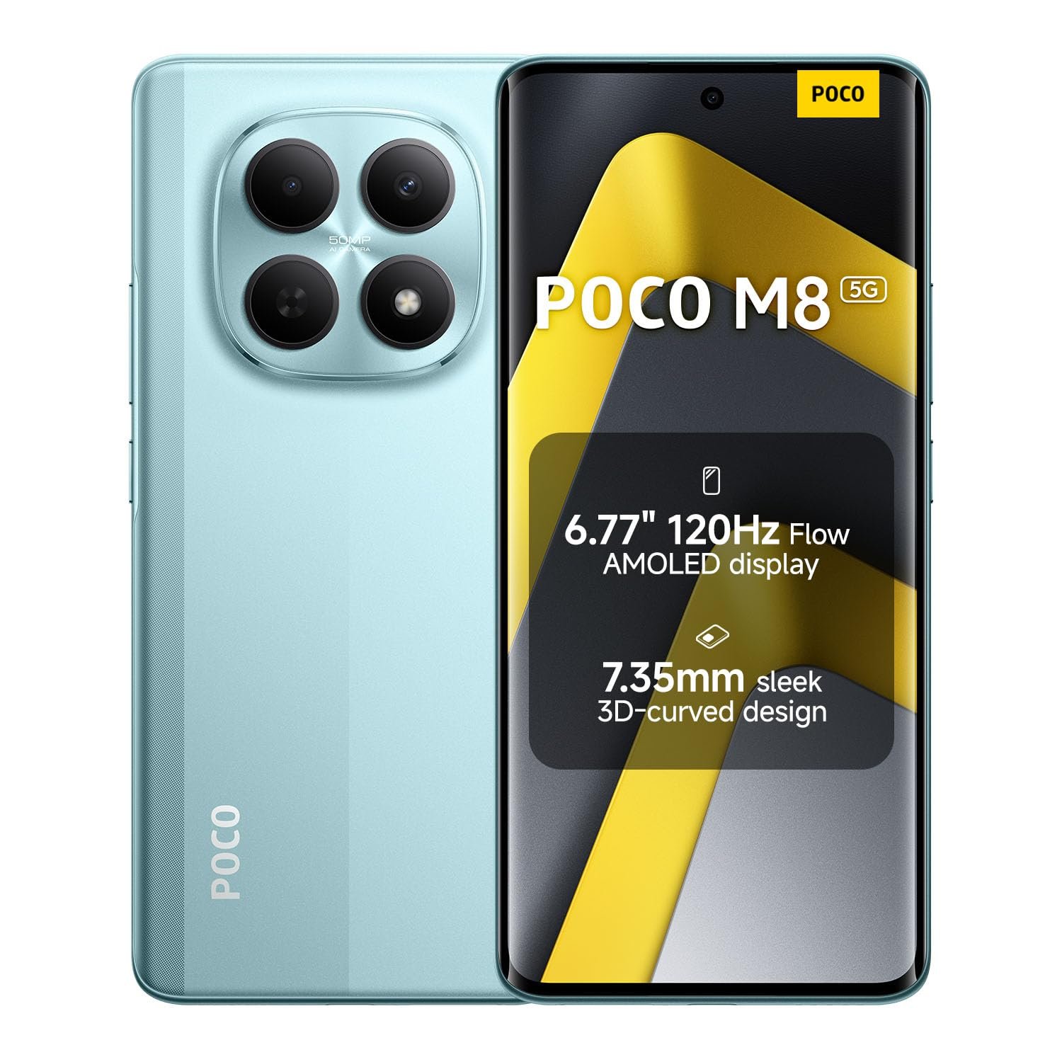 XIAOMI POCO M8 Smartphone 8+256GB Green 6.77" 120Hz FIoW AMOLED Display