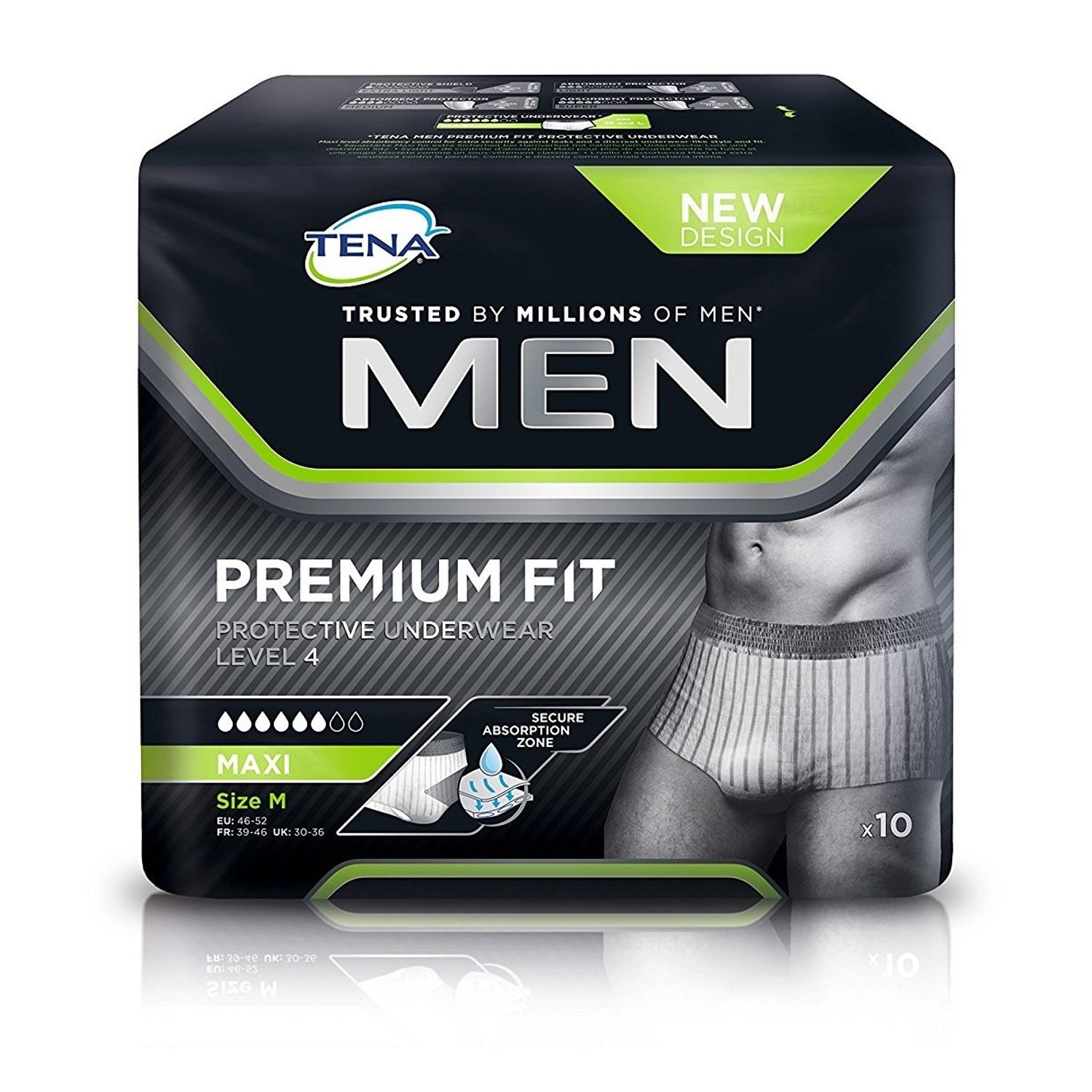 Tena Men Premium Fit Protective Underwear Level 4 - S/M (12 Packs of 10)