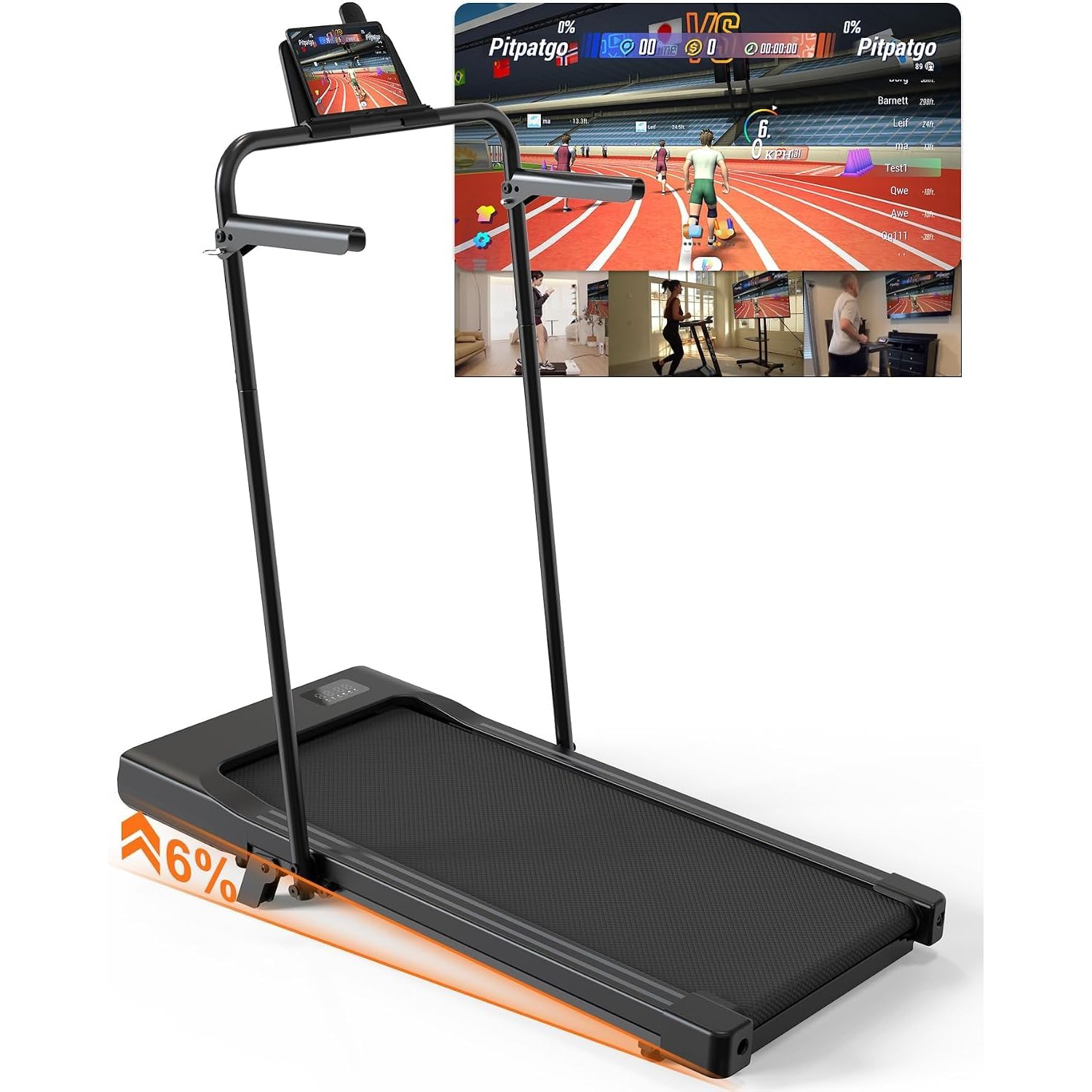 Superun Walking Pad Raceable 6% Incline 2.5HP Under Desk Treadmill 136KG Capacity 6/ 12KM/H Foldable Treadmill with HIIT & MIIT Programs APP Control Walking Machine UK Stock Fast Door to Door Delivery