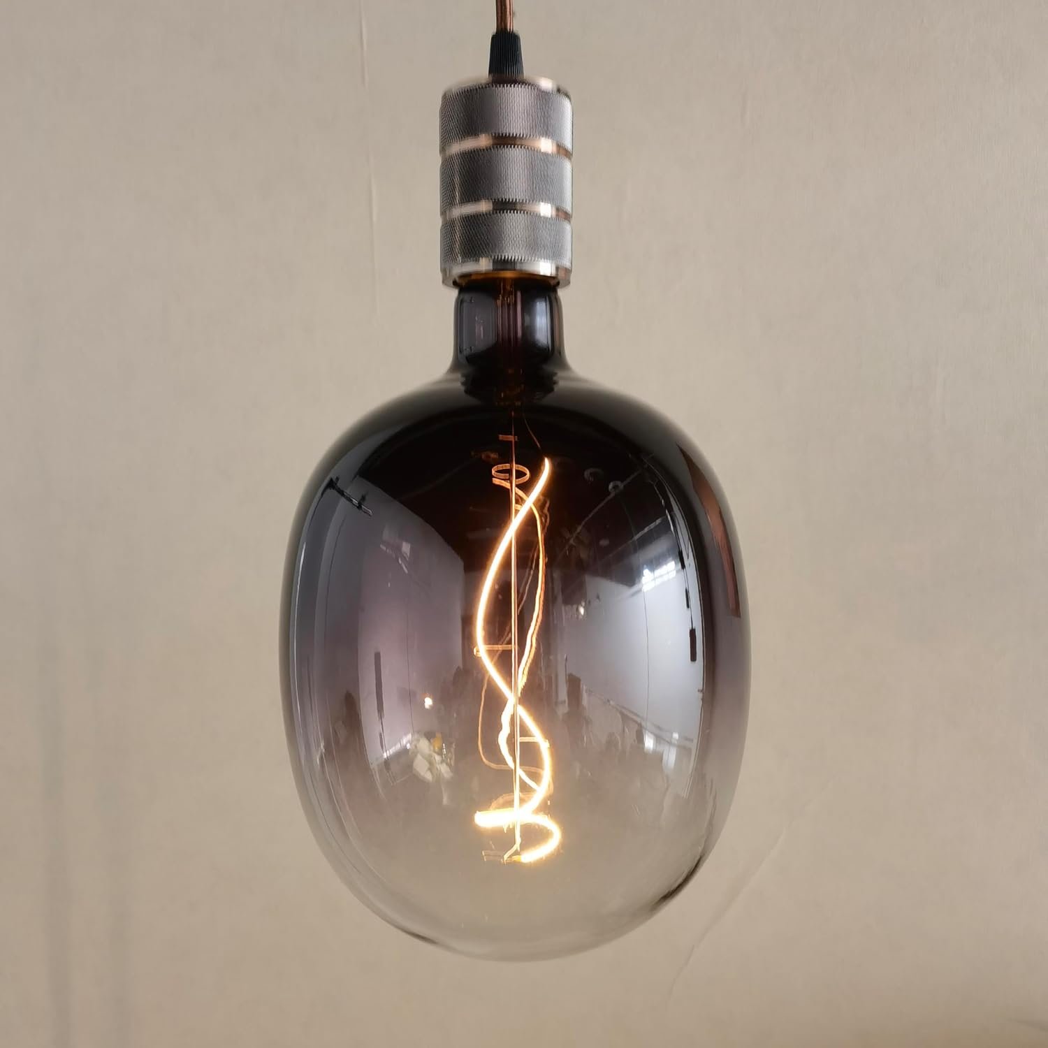 SD LUX E27 Vintage Light Bulbs LED Globe Pendant Light XXL Decorative Light Bulbs Large Vintage Bulbs Dimmable 5W Pendant Lighting Warm White,1 Pack (DG170BLACK)