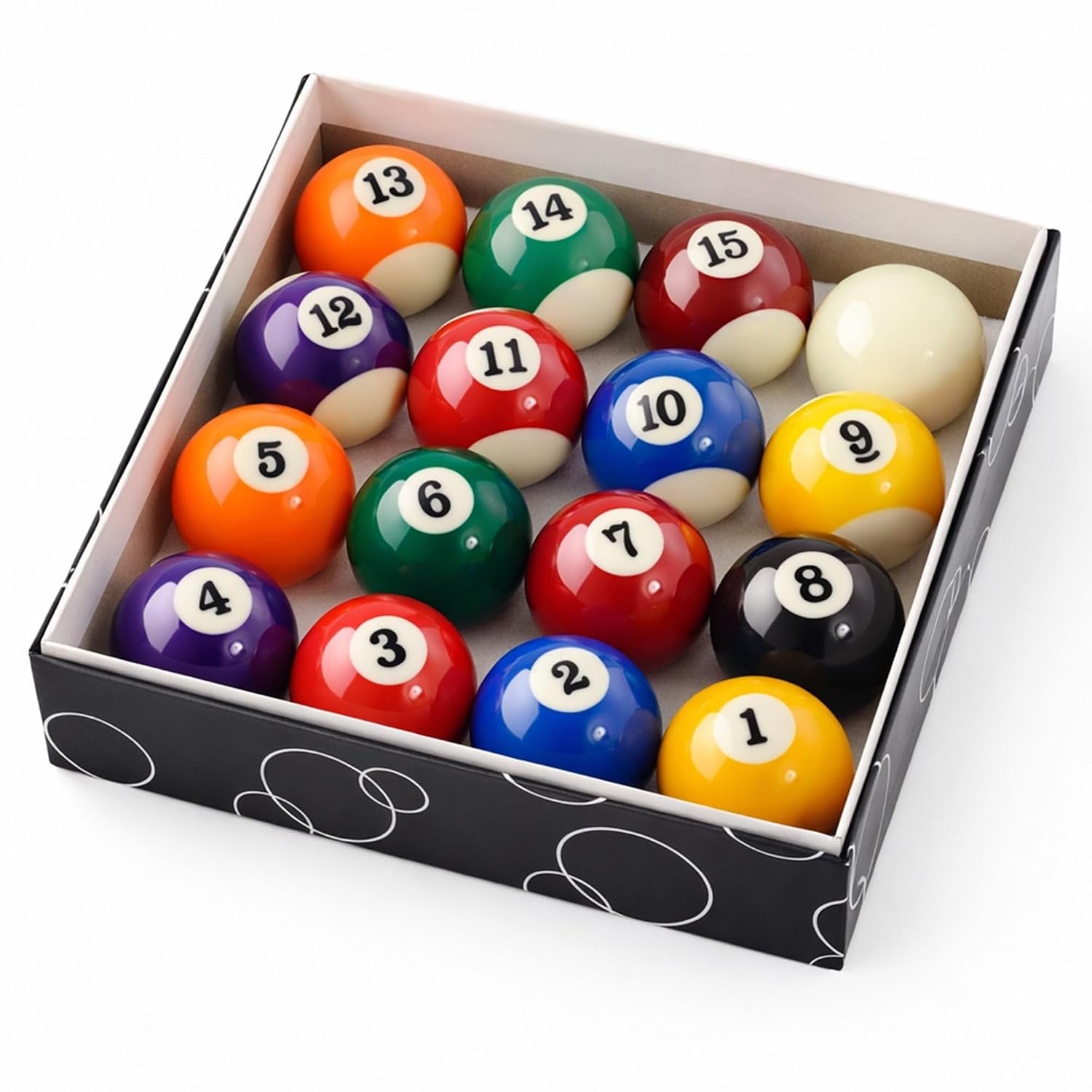 Oypla Full Size UK Regulation 16 Spots and Stripes Pool Ball Set 2"