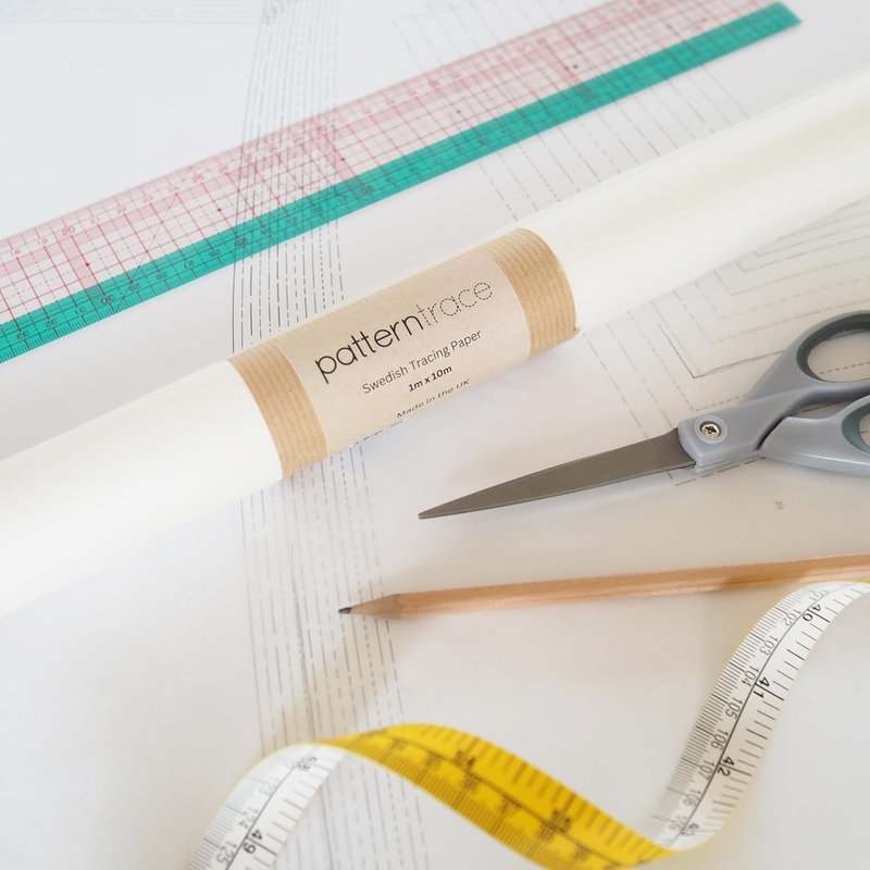 Patterntrace Swedish Tracing Paper 10m x 1m Sewable, Clear Paper for Sewing, Pattern Tracing, Dressmaking, and DIY Projects