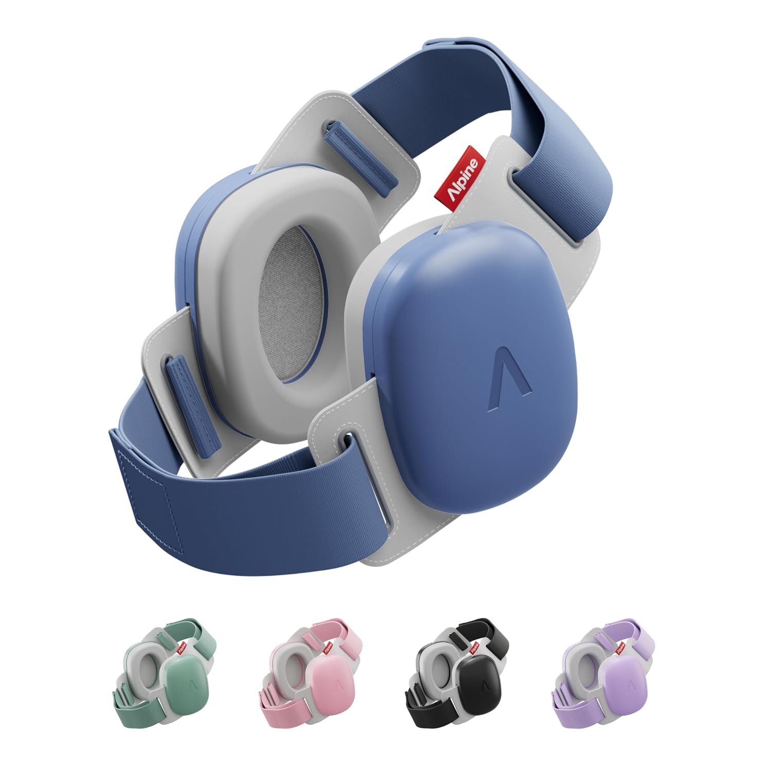 Alpine Muffy Baby Comfort - Ear Defenders for Babies and Toddlers - CE & UKCA Certified - Headband for Safe Fit & Comfort - Adjustable for Ages Up To 48 Months - 24dB Sound Reduction, Denim Blue