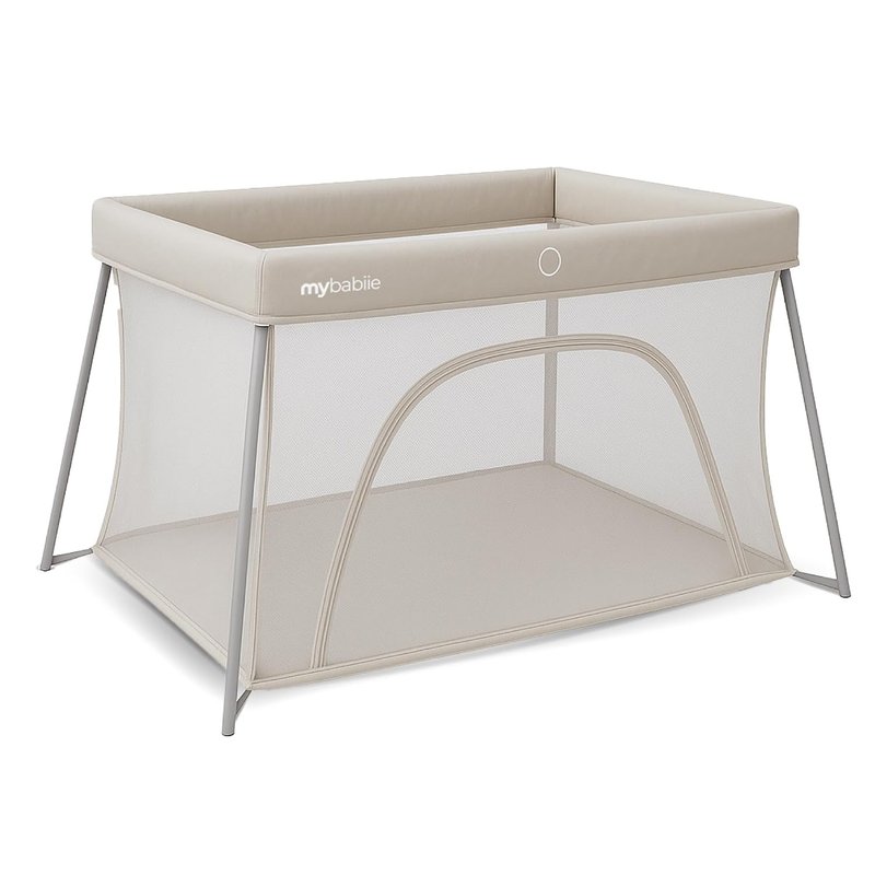 My Babiie MBTC2 Air-Light 2-in-1 Travel Cot - Lightweight, from Birth to 15kg, Playpen Function, Foldable, Travel Bag, Padded Mattress, Mesh Sides - Ivory