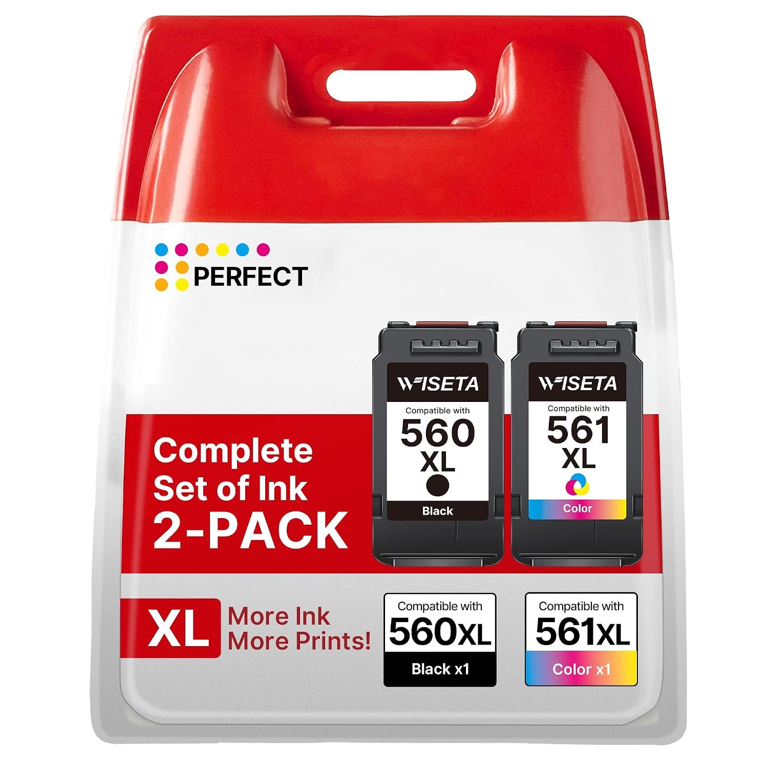 560XL 561XL Ink Cartridges Compatible for Canon 560 561 XL Ink Cartridges 560 and 561 for Canon Pixma TS5350a TS5350i TS5351i TS7450i TS7451a TS7450 TS5350 TS5351 (Black & Multicolor, 2-Pack)