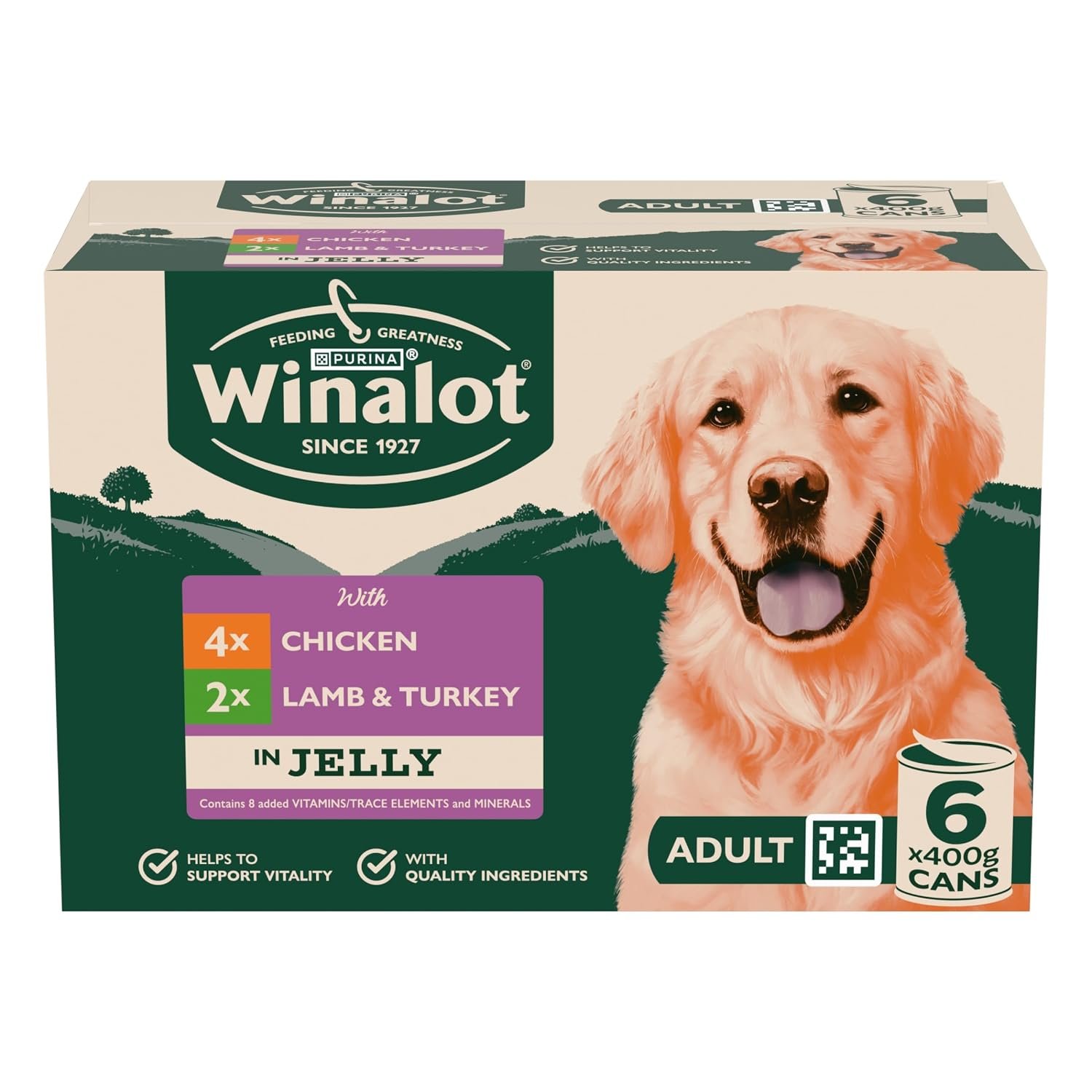 WINALOT Classics Mixed in Jelly Wet Dog Food 6x400g (Pack of 4)