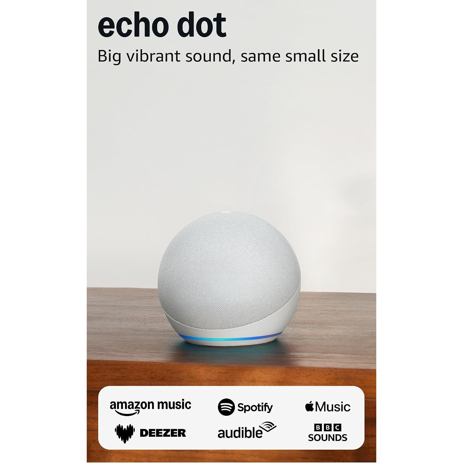 Echo Dot (Newest gen) | Bluetooth smart speaker with big vibrant sound and Wi-Fi | Glacier White, with Alexa+ Early Access
