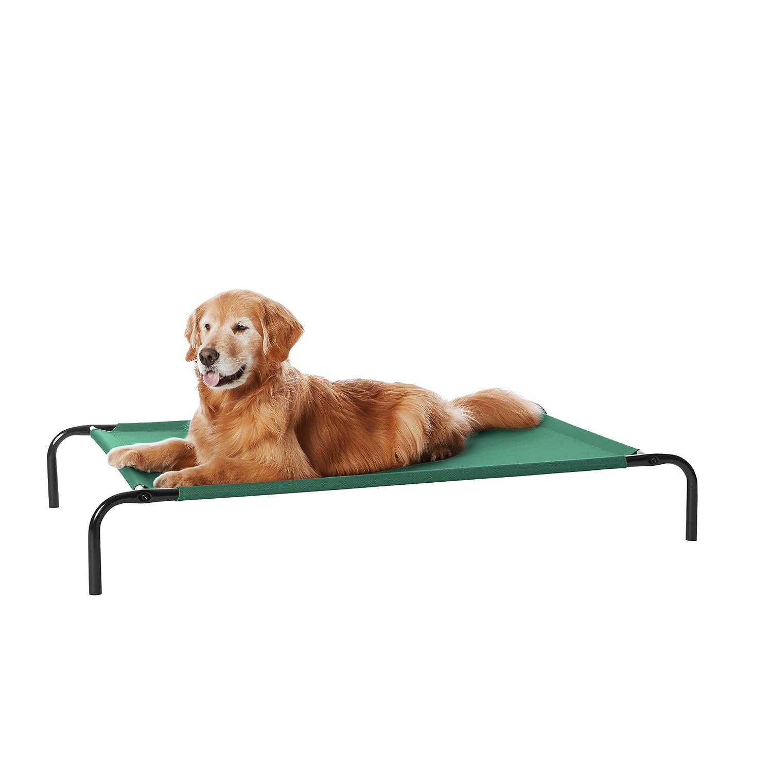 Amazon Basics Raised Dog Bed, Cooling Breathable Elevated Pet Bed, L, Green, 130 x 80 x 19 cm (L x W x H)
