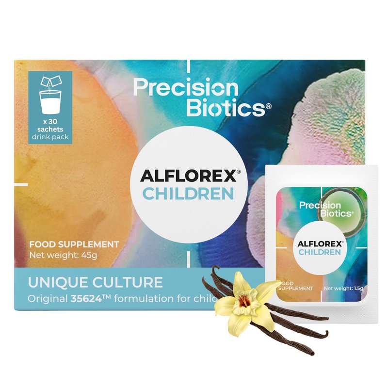 Alflorex Children - Gut Health Probiotic Supplements with Unique Bifidobacterium Longum Bacteria Strain 35624 - Probiotics for Children Ages 3+ - Vanilla Flavour - 30 Powder Sachets