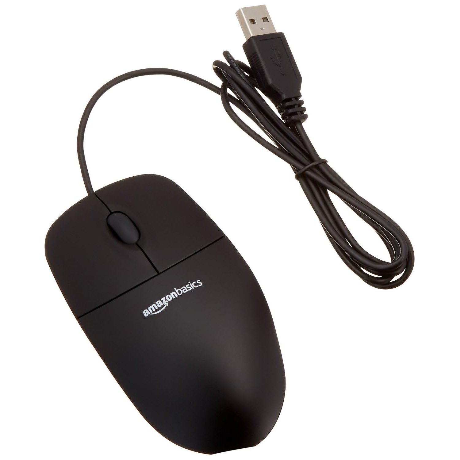 Amazon Basics 3-Button USB Wired Mouse (Black), 30-Pack