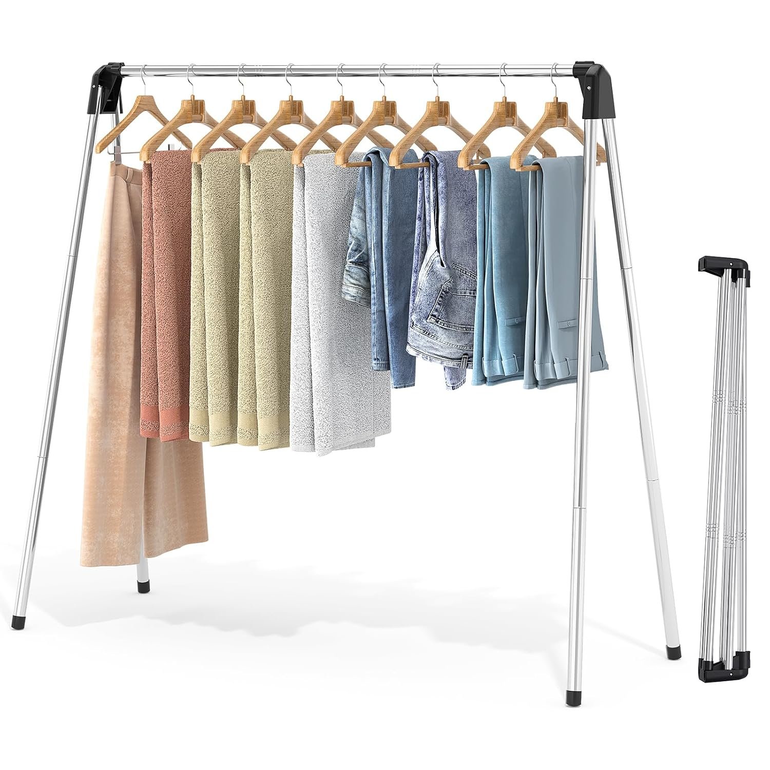 Portable Clothes Drying Rack, Foldable Laundry Drying Rack for Indoor Outdoor, Space-Saving Laundry Air Dryer,No Tools Needed