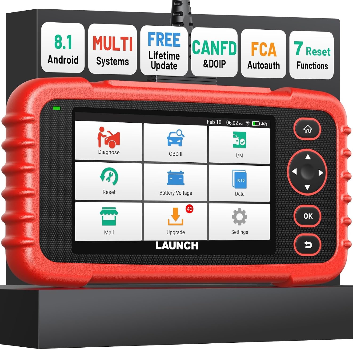 LAUNCH CRP123X V3.0 OBD2 Scanner 2026 Version, ABS SRS Engine Transmission Car DiagnosticTool, 7 Service Functions, Battery Test, Lifetime Update