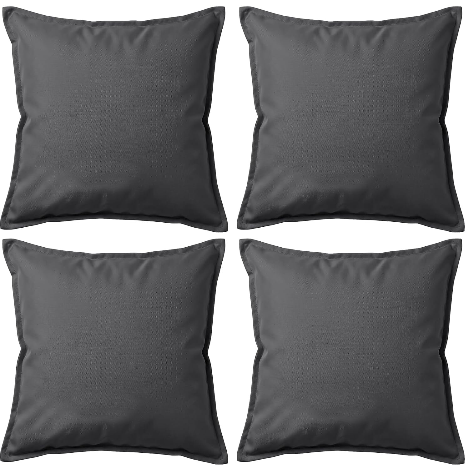 4 Pack Waterproof Outdoor Garden Furniture Seat Cushion 45x45cm Decorative Throw Pillow, Filled Cushion Cushion Covers 18"x18" for Garden Sofa Chair Livingroom Bedroom Patio (Dark Grey)