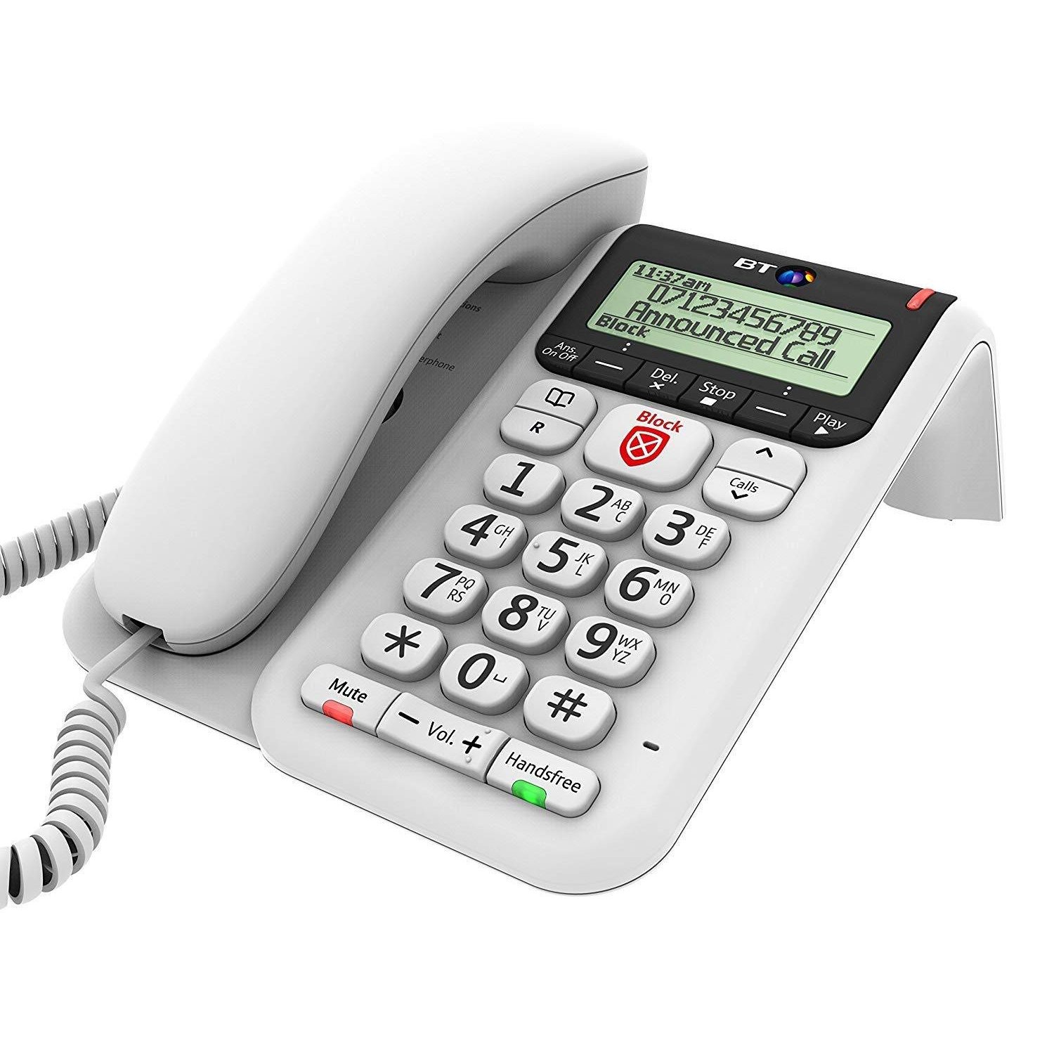 BT Decor 2600 CID TAM: Answer Machine + Call Blocker + Caller Display - Hands-Free Speakerphone (Corded) - Caller ID, TrueCall Advanced Blocking, White