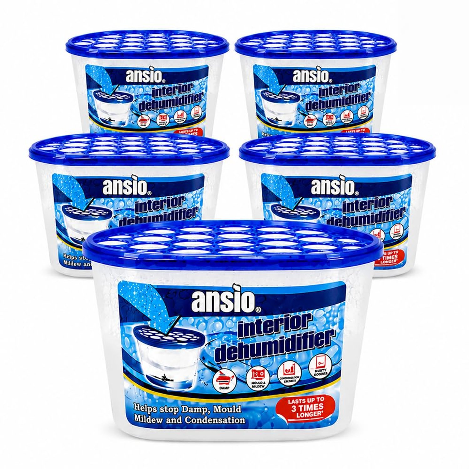ANSIO Dehumidifier 500ml Pack of 40 Condensation Remover Moisture Absorber Dehumidifiers for Damp, Mould, Moisture in Home, Kitchen, Wardrobe, Bedroom, Caravan, Office, Garage, Bathroom, Basement