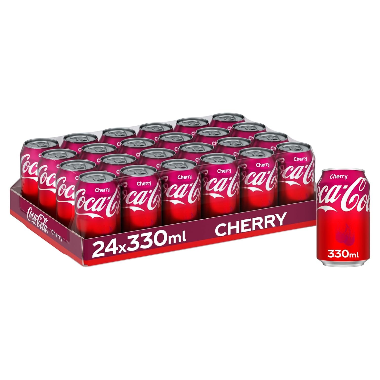 Coca Cola Classic Can Cherry 330 ml (Pack of 24), Vegetarian