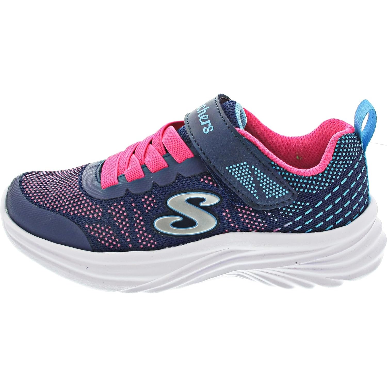 Skechers Girl's Dreamy Dancer Radiant Rogue Trainers, Navy & Hot Pink Mesh/Multi Trim, 10.5 UK