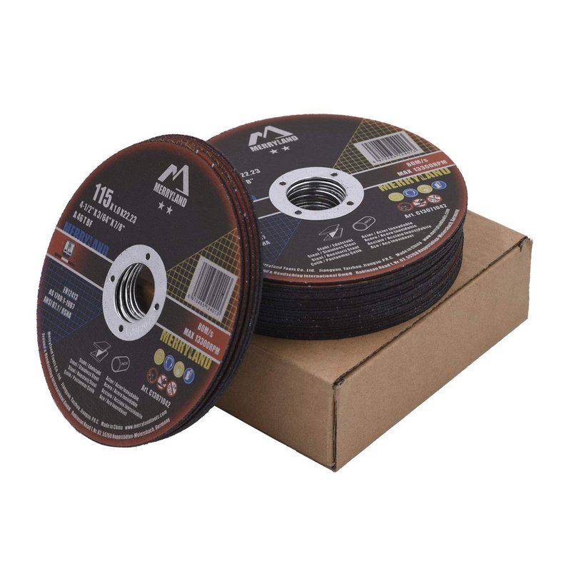 Merryland Cutting Disc 115 Metal For Angle Grinder, 115 X 1.0mm Iron Stainless Steel INOX Cutting Discs Super Thin 50pcs, Craft-Line C13071042-50