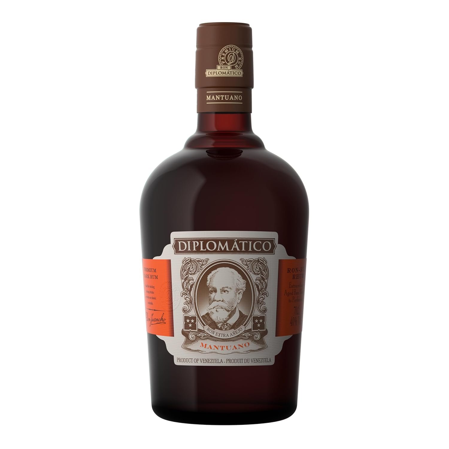Diplomático Mantuano - Premium Dark Golden Rum from Venezuela - 40% ABV - 70cl Bottle