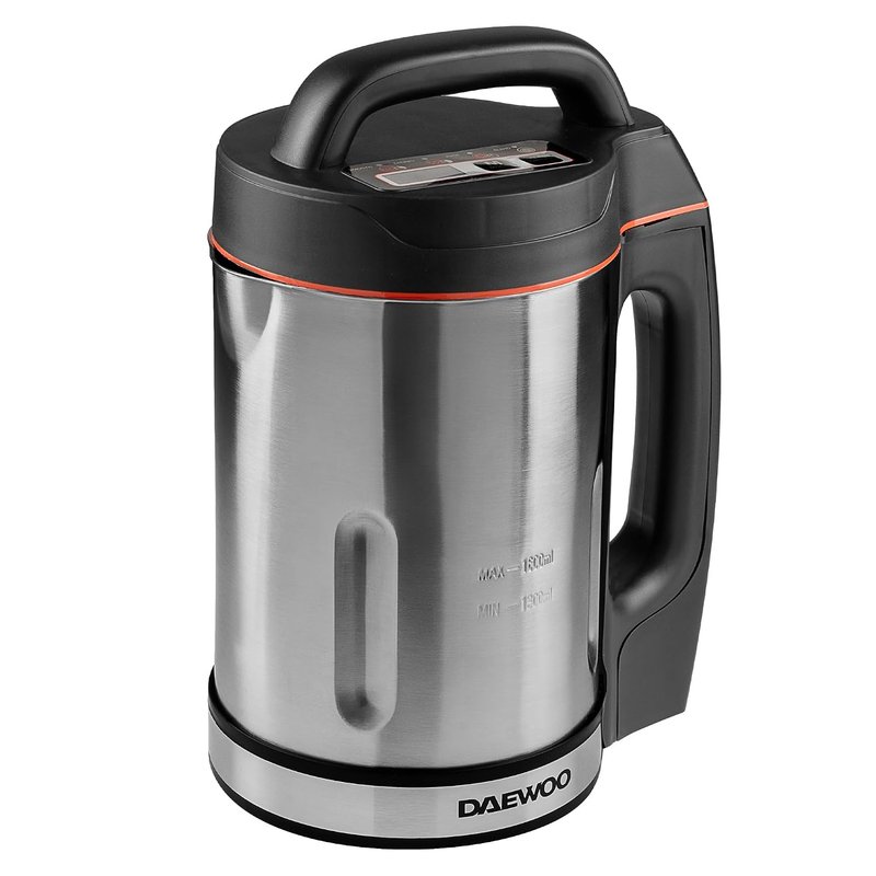Daewoo 2-in-1 Soup Maker & Smoothie Blender – 1.6l Compact Design, Auto Stir & Overspill Spout – Makes up to 6 Portions of Fresh Soup, Juices & Shakes – Easy Clean
