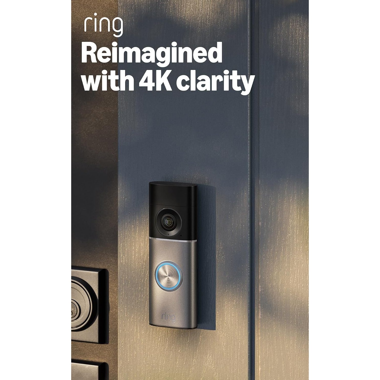 Ring Wired Video Doorbell Pro (newest gen) Hardwired | Video Doorbell Camera | Retinal 4K, up to 10x Enhanced Zoom | Wide Field of View | Radar Detection | 30-day free trial of Ring Subscription Plan