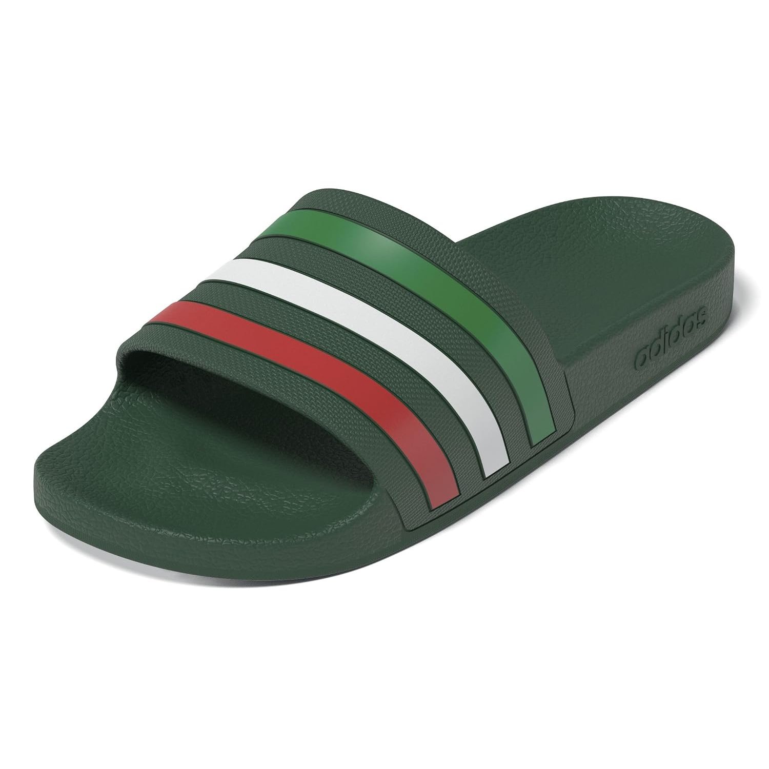 adidas Unisex Adilette Aqua Slides, team dark green/ftwr white/bright red, 10 UK