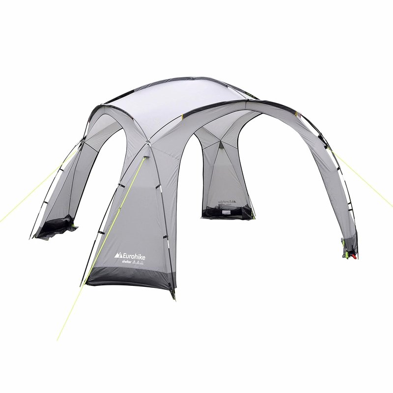 Eurohike 3.5m x 3.5m Dome Shelter with 4 Side Panels/Doors & Mesh Windows, Portable & Waterproof Large Gazebo, Ideal for Camping, Garden Parties, Festivals & Outdoor Events, 1500mm HH, Grey