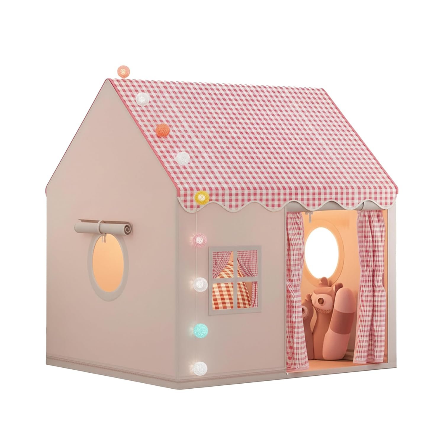 Play Kids Tent for Girls; Multi-Coloured Ball Lights & Toy Rainbow Frog. Outdoor Indoor Playhouse for Children – Toys & Gifts for Girls Age 3 4 5 6 7.120cm W, 105cm D, 128cm H Pink Kids Play Tents