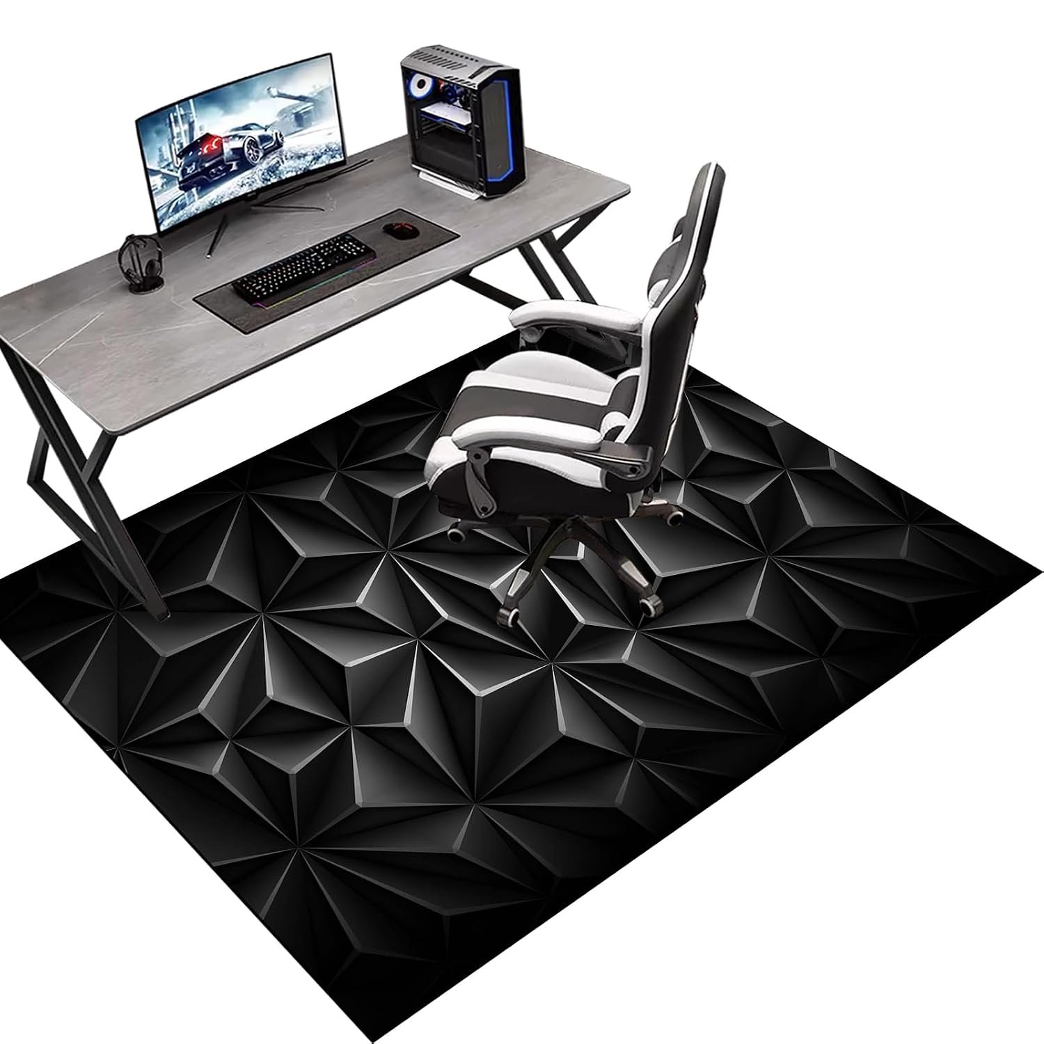 70 x 100 cm Gaming Chair Mat Non-Slip Protective, Office Carpet Protector Chair Mat, Floor Protector for Office Chair, Office Chair Mat for Hardwood Floor, Multi-Purpose Hard Floor Protection Mat