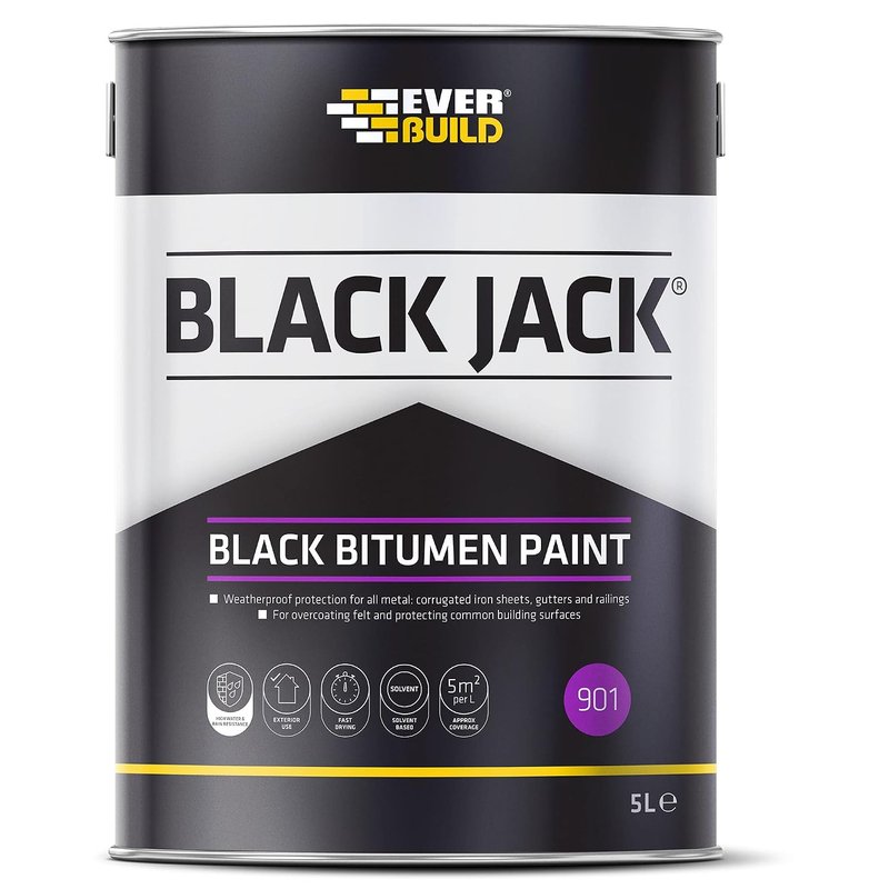 Sika Black Jack 901 Bitumen Paint – Solvent Based – Black – 5 Litre
