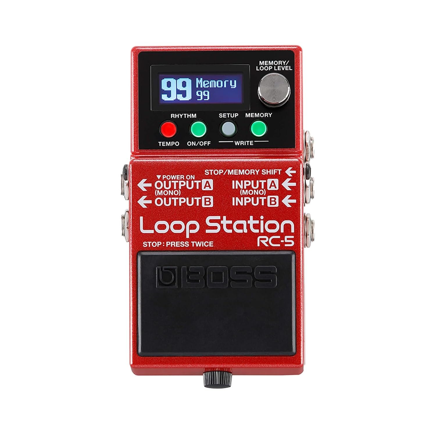 BOSS RC-5 Loop Station | Advanced Looping Features in a Compact Pedal | 32-Bit AD/DA and 32-bit Floating-Point Processing | 13 Hours Record Time | Multi-Color LCD | MIDI/IO & USB Connectivity
