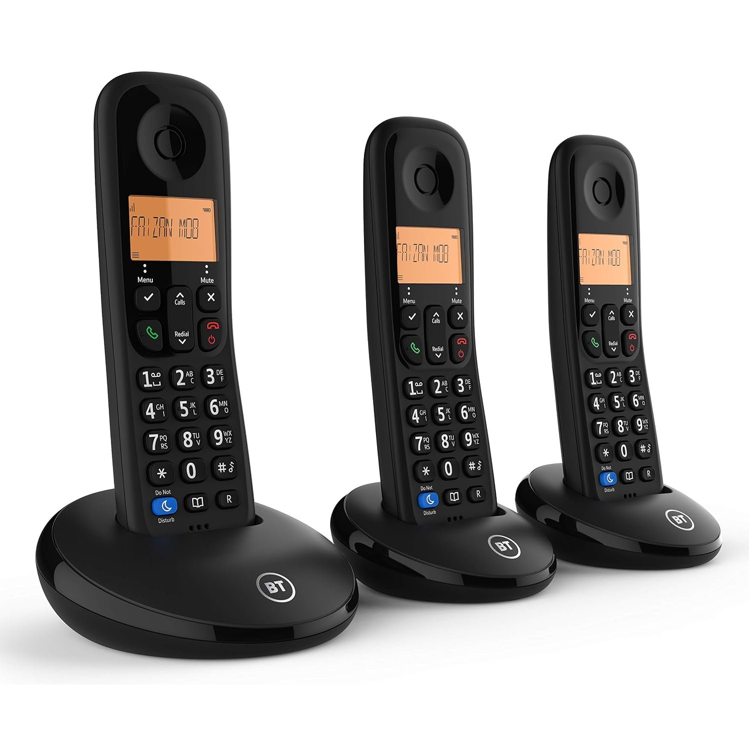 BT Everyday Cordless Landline House Phone, Home Phone, Basic Call Blocker, Do Not Disturb button, Trio Handset Pack