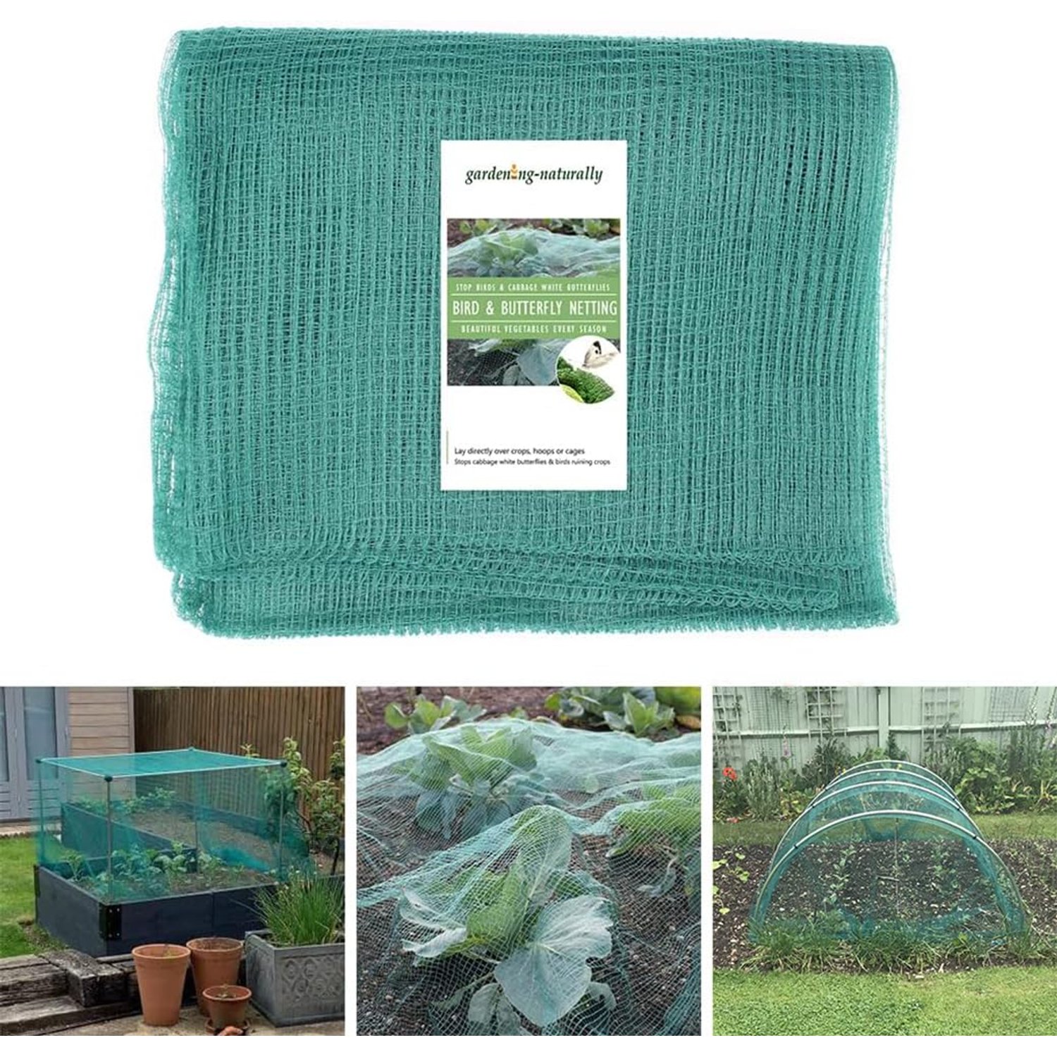 Cabbage White Green Butterfly Netting for Garden Fruit and Vegetable Crop Protection (3m x 6m)