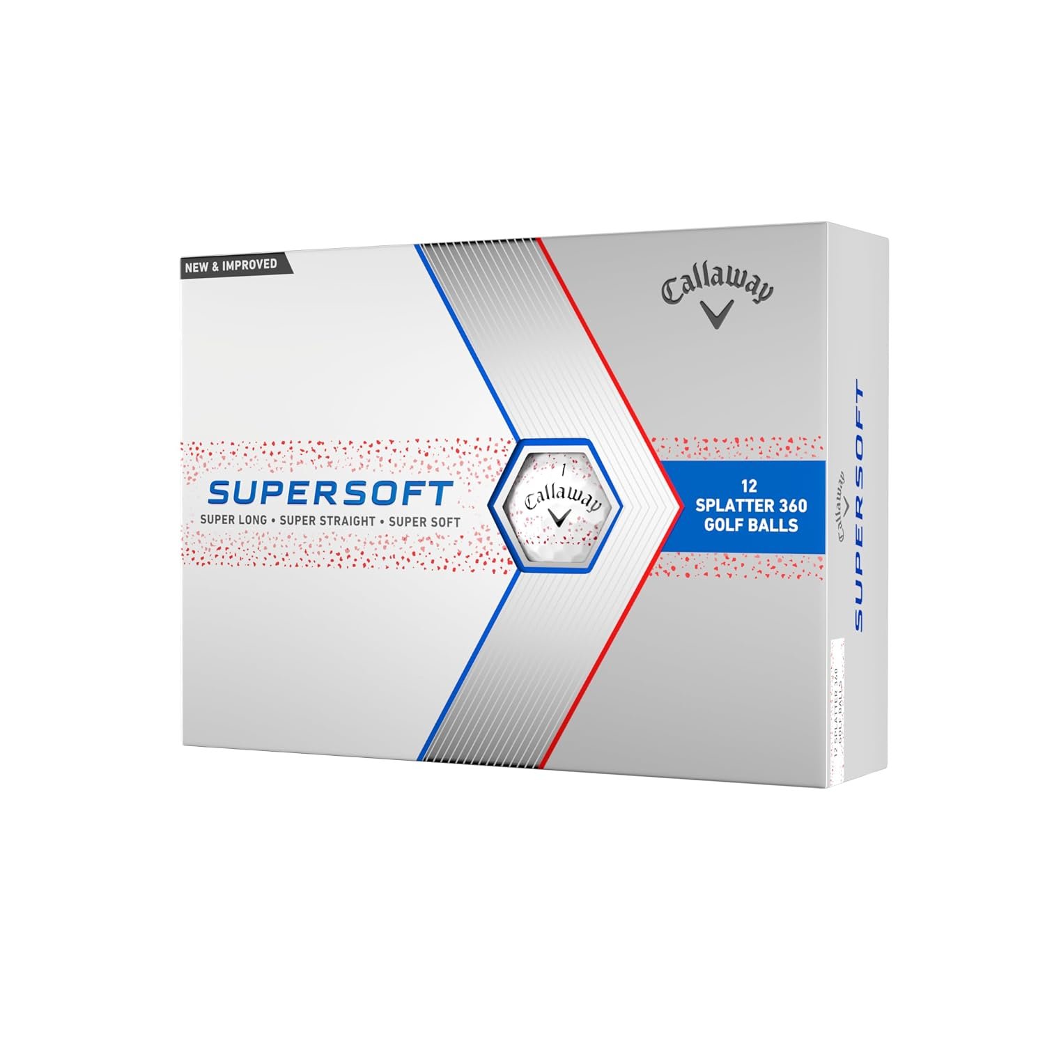 Callaway Golf Supersoft Golf Ball 2023 Red Splatter Hybrid